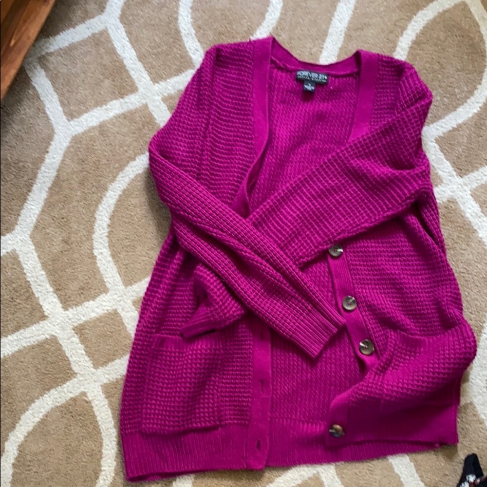 Forever 21+ hot pink cardigan